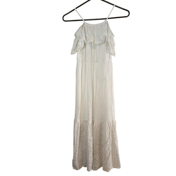 GB Girls Junior Girls Sun Dress Knee Length Geometric Patterns White Size Medium - Picture 1 of 10